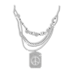 Shinning Crystal Rhinestone and Nailhead Necklace with Peace Mark Iron on Transfer Motif for Clothes