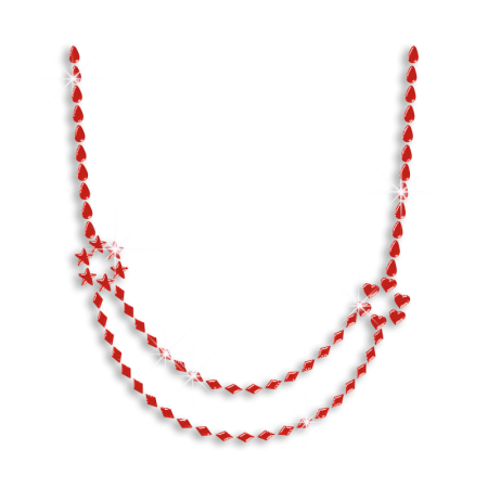 Beautiful Red Necklace Nailhead hotfix Transfer