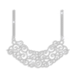Elegant Crystal Necklace Iron on Rhinestone Transfer