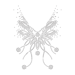 Crystal Butterfly Graphic Necklace Iron on Rhinestone Transfer Decal