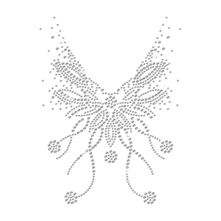 Crystal Butterfly Graphic Necklace Iron on Rhinestone Transfer Decal