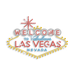 Welcome to Vegas Colorful Sequin Neon Stud Iron-on Transfer