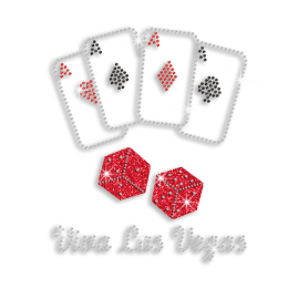 Vegas Casino Iron-on Glitter Sequin Rhinestone Transfer