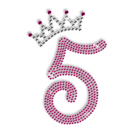 Rhinestone Number Custom Bling Iron on