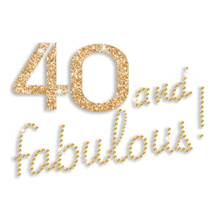 Custom Best Number 40 and Fabulous Rhinestone and Glitter Iron on Transfer Design