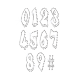 Bling Crystal Numbers Iron-on Rhinestone Transfer Design