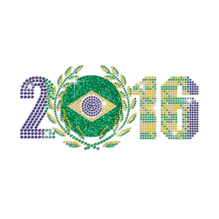 2016 Summer Olympic Games In Brazil Iron on Rhinestone Transfer