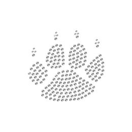 Paw with Claws Rhinestone Transfer Iron On Motif