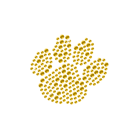 Yellow Crystal Rhinestone Paw Transfer Design