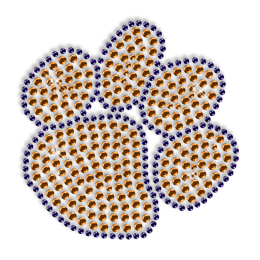 Shinning Orange Rhinestone Paw Iron on Transfer for Clothes