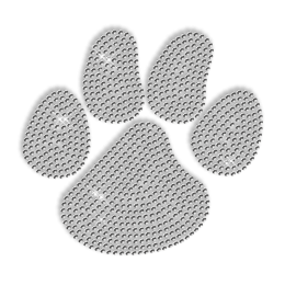 Pure Crystal Rhinestone Paw Iron on Motif for Shirt