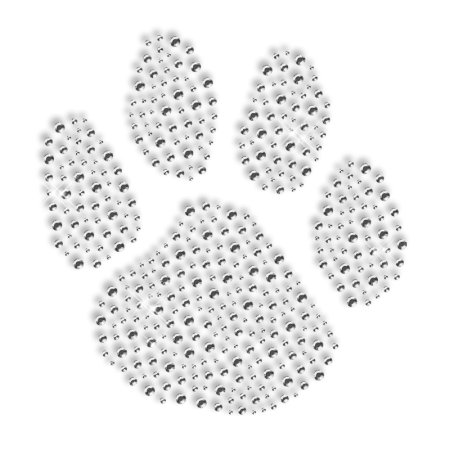 Shining Rhinestone Paw Iron on Motif For Clothes