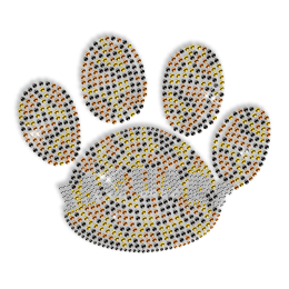 Best Custom Shinning Colorful Paw Prints Rhinestone Iron on Transfer Design