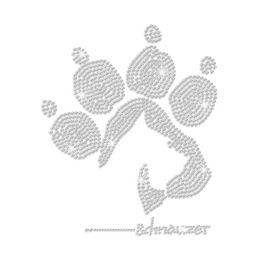 Crystal Paw Print Iron-on Rhinestone Transfer