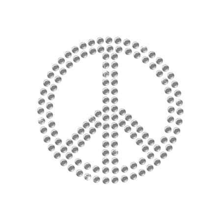 Hotfix Crystal Peace Symbol Rhinestone Pattern
