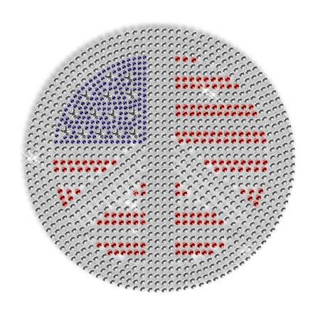 Rhinestone Hotfix Pattern Patriotic Peace Motif