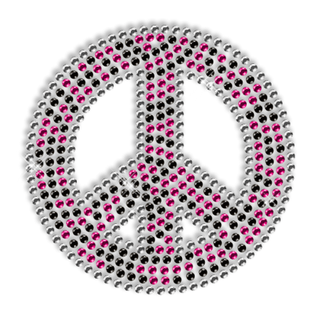 Iron on Peace Rhinestone Design Transfer