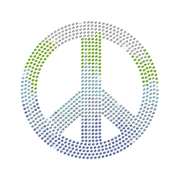 Colorful Peace Sign Rhinestone Iron ons