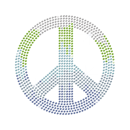 Colorful Peace Sign Rhinestone Iron ons