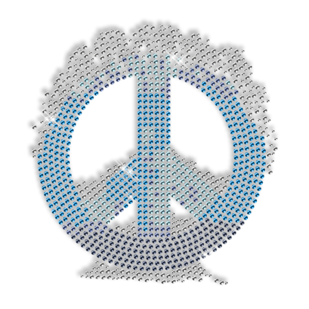 Blue Peace Sign Hotfix Diamante Transfer Wholesale