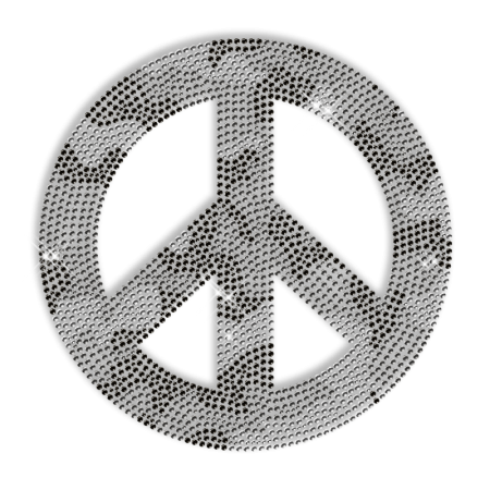 Rhinestone Image Peace Iron ons Design