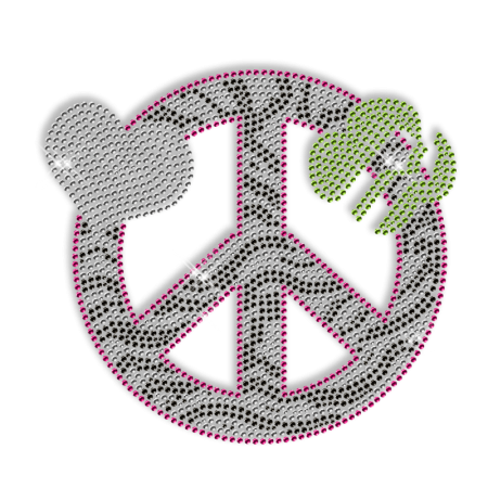 Bling Peace Sign Iron on Transfer Motif