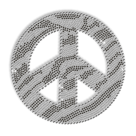 Python Peace Sign Iron on Crystal Transfer