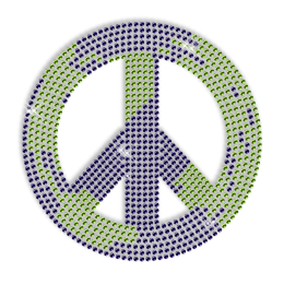 Rhinestone Bling Peace Sign Iron on Graphics