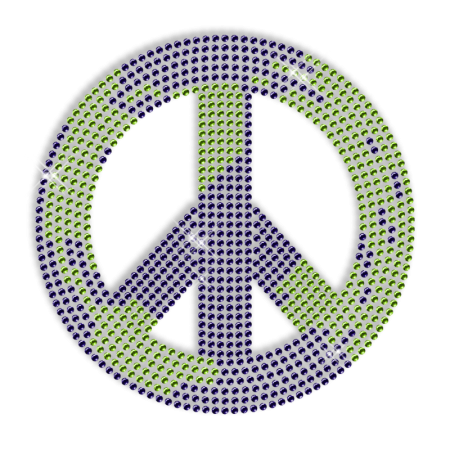 Rhinestone Bling Peace Sign Iron on Graphics