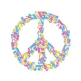 Colorful Peace in Music Notes Iron-on Rhinestone Transfer 