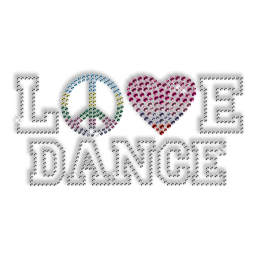 Best Custom Shinning Peace Love Dance Diamante Iron on Transfer Design