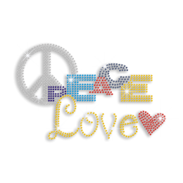 Colorful Peace Love Neon Sud Iron on Transfer