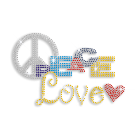 Colorful Peace Love Neon Sud Iron on Transfer