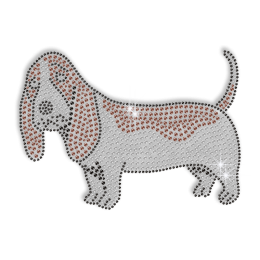 Shining Depressed Dog Iron-on Rhienstone Pattern