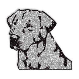 Sparkle Meditating Dog Hotfix Glitter Motif for Shirts