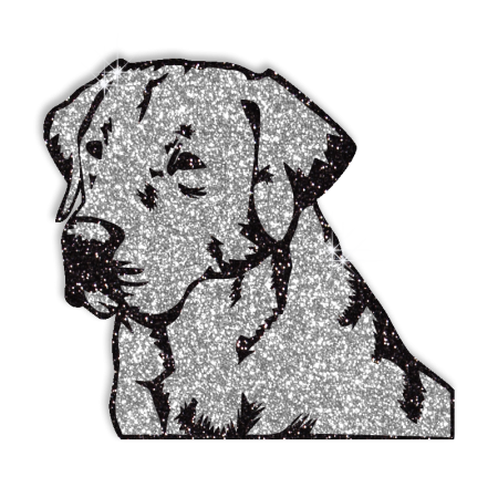 Sparkle Meditating Dog Hotfix Glitter Motif for Shirts