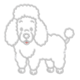 Twinkling Lovely Poodle Iron Strass Transfer