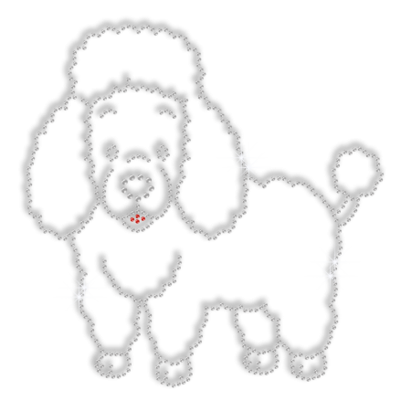Twinkling Lovely Poodle Iron Strass Transfer
