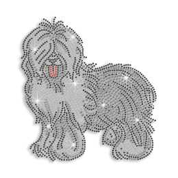 Cute Doggy Iron-on Rhinestone Transfer