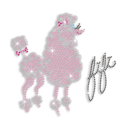 Cute Poodle Iron-on Rhinestone Transfer