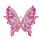 Beautiful Pink Butterfly Rhinestone n Sequin Hot fix Transfer