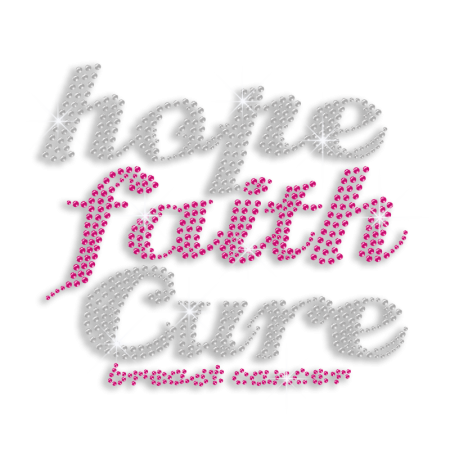 Breast Cancer Hope Iron-on Rhinestud Rhinestone Transfer