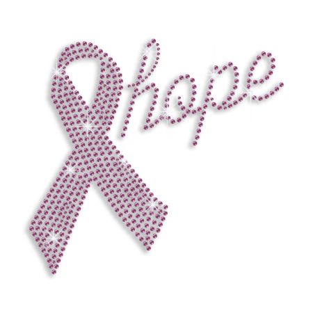 Purple Ribbon Hope Iron-on Rhinestone Transfer