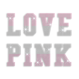 Love Pink Iron-on Rhinestone Transfer