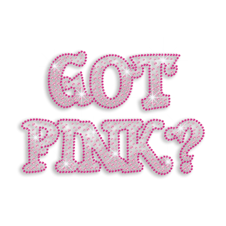 Cheering Got Pink ? Iron-on Rhinestone Transfer