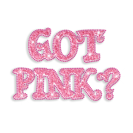 Cheering Got Pink ? Iron-on Glitter Rhinestone Transfer