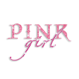 Lovely Pink Girl Iron-on Glitter Rhinestone Transfer