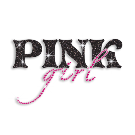 Cool Pink Girl Iron-on Glitter Rhinestone Transfer