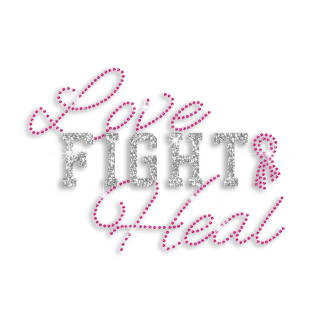 Fight for Health Iron-on Glitter Rhinestone Transfer