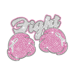 Cheerful Fight the Cancer Iron-on Rhinestone Transfer